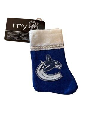 Vancouver Canucks Christmas Stocking Miniature Blue & White Fleece 6" NHL Hockey